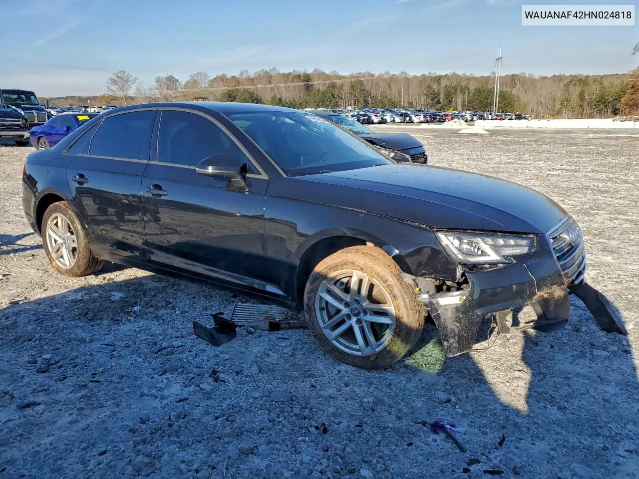 WAUANAF42HN024818 2017 Audi A4 Premium