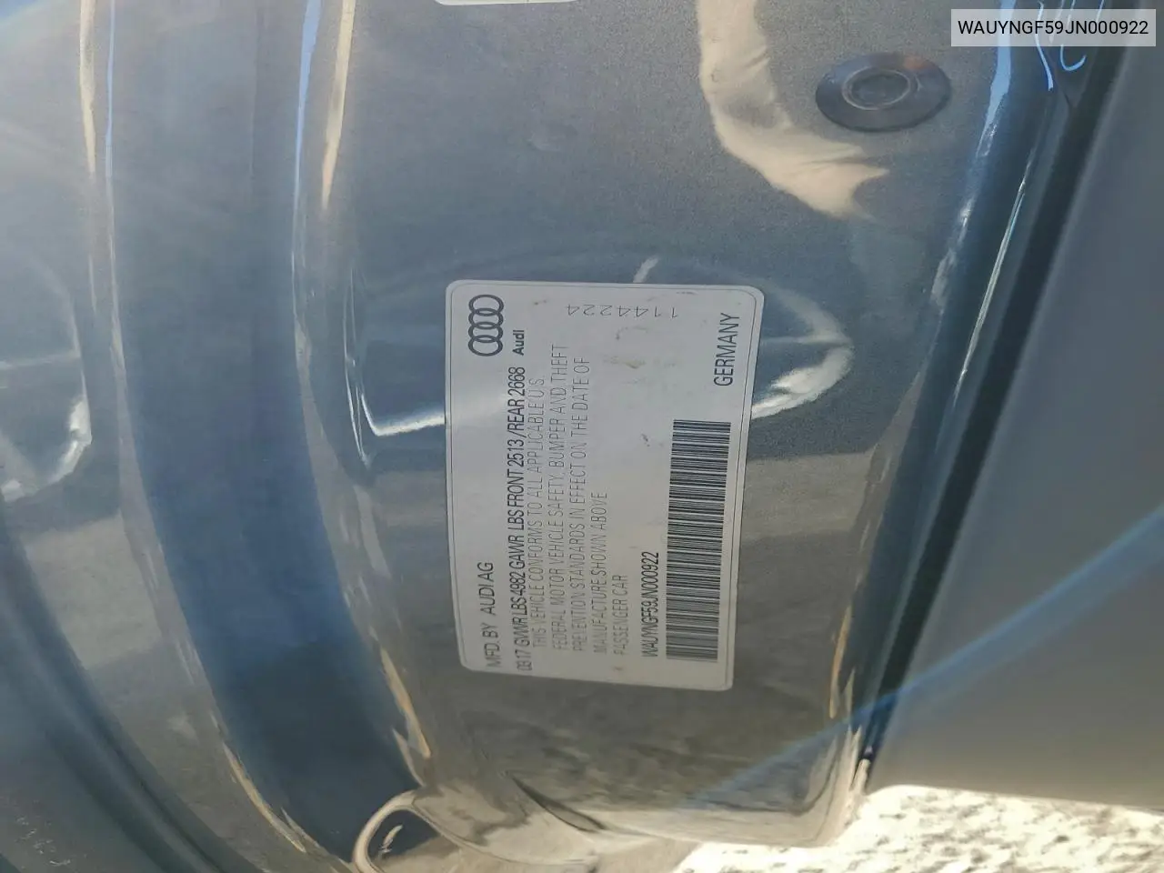 WAUYNGF59JN000922 2018 Audi A5 Premium Plus