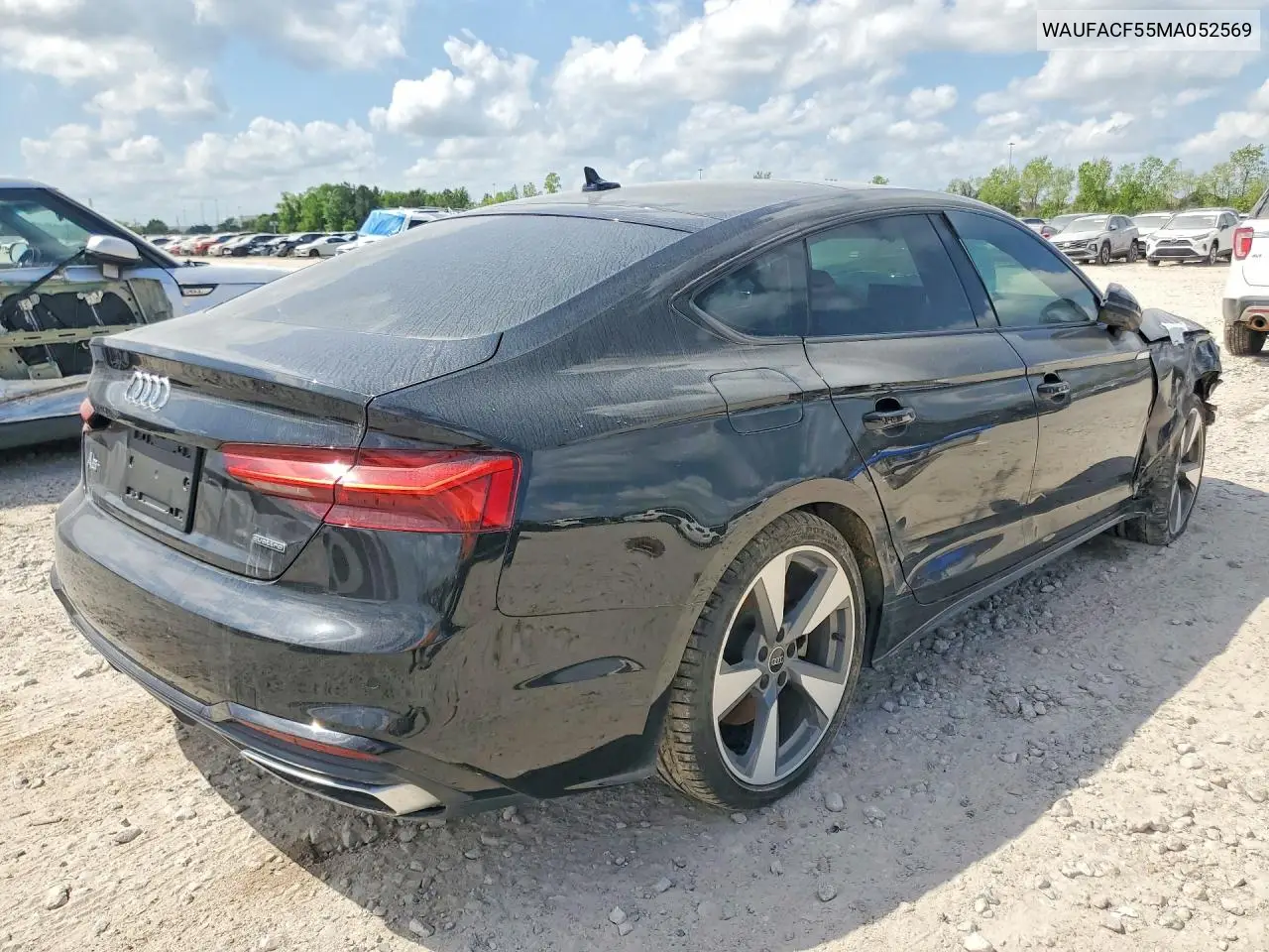 WAUFACF55MA052569 2021 Audi A5 Premium Plus 45
