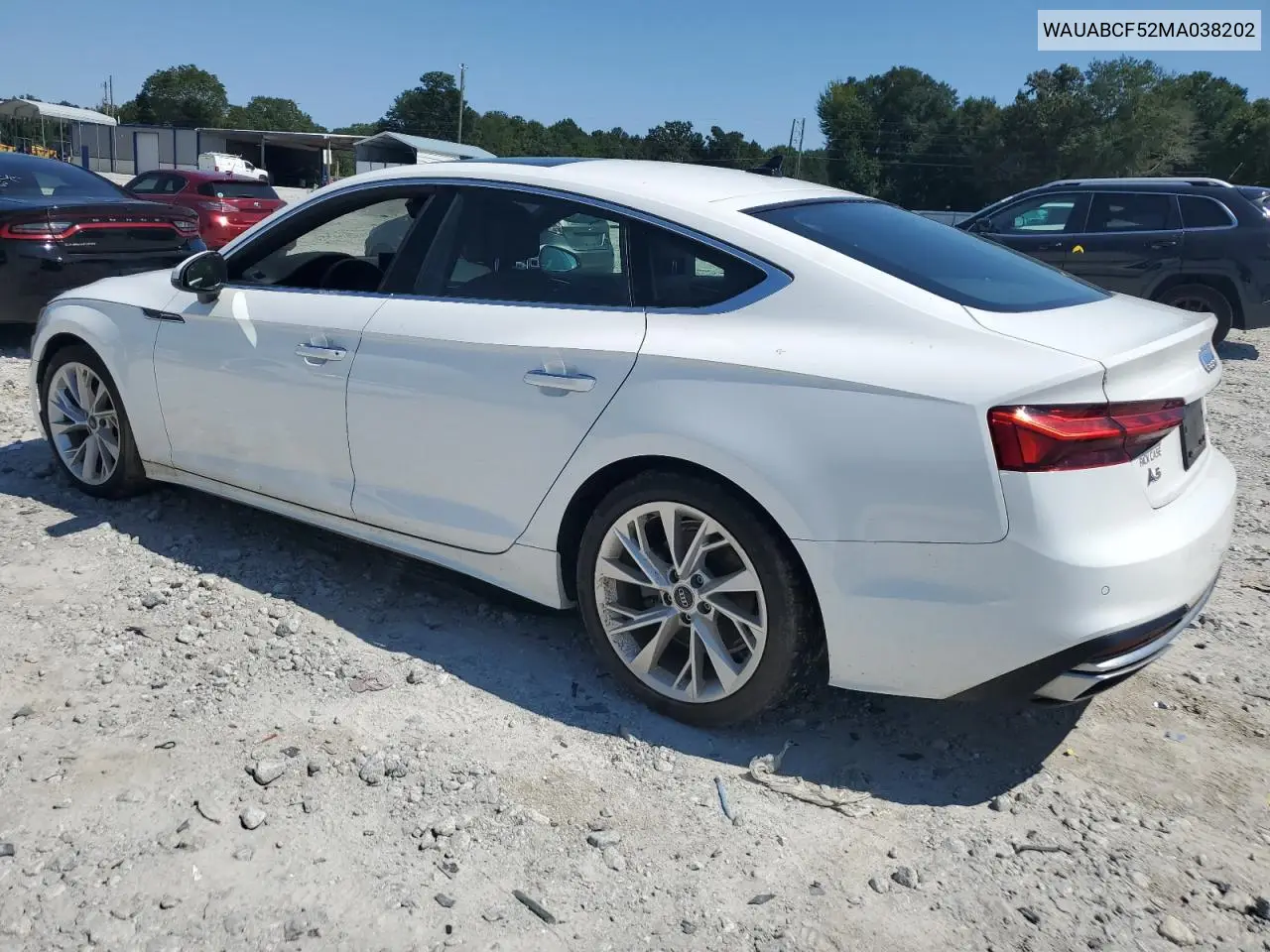 WAUABCF52MA038202 2021 Audi A5 Premium 40
