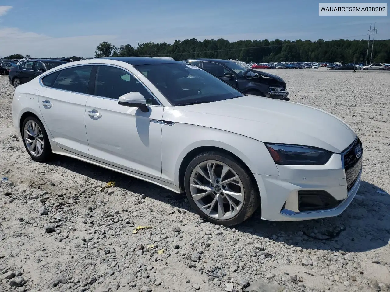WAUABCF52MA038202 2021 Audi A5 Premium 40