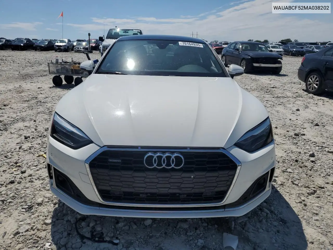 WAUABCF52MA038202 2021 Audi A5 Premium 40