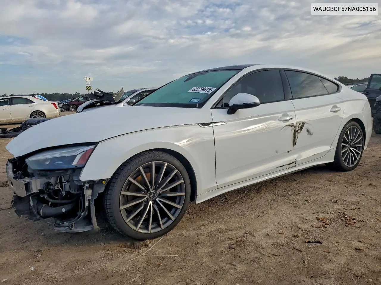 WAUCBCF57NA005156 2022 Audi A5 Premium Plus 40