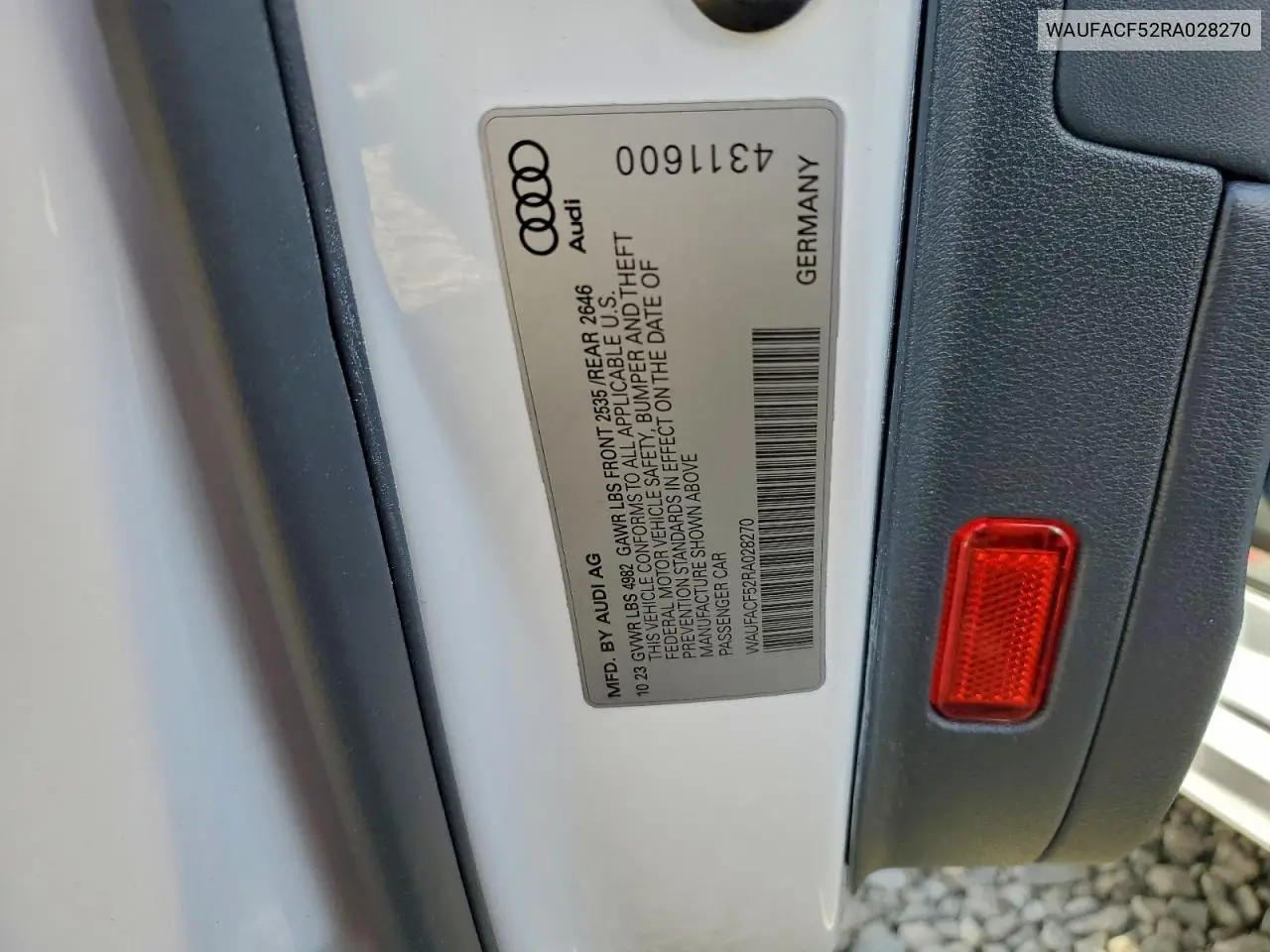 WAUFACF52RA028270 2024 Audi A5 Premium Plus 45
