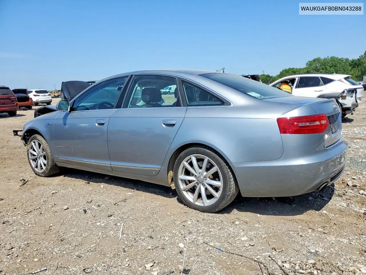 WAUKGAFB0BN043288 2011 Audi A6 Prestige
