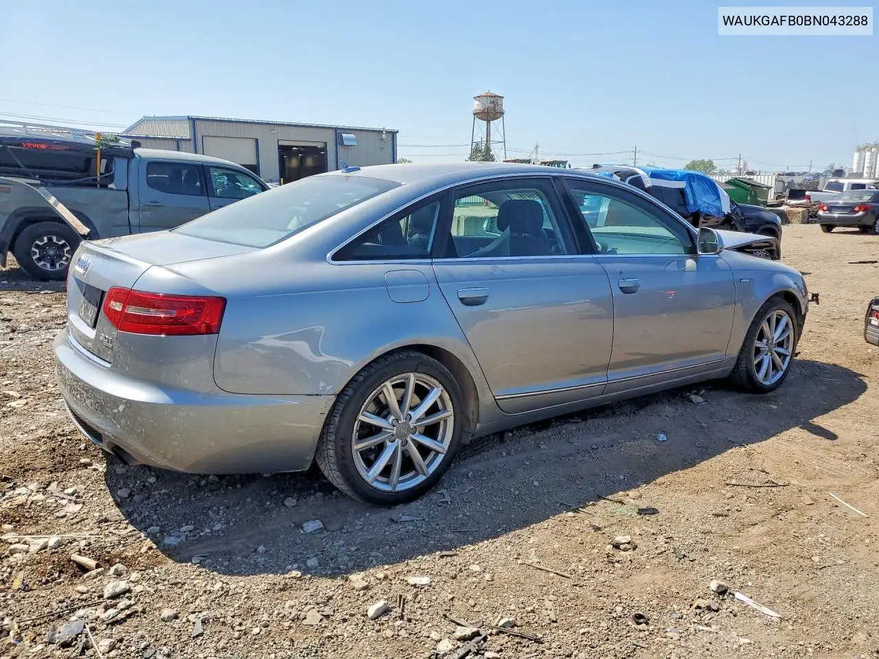 WAUKGAFB0BN043288 2011 Audi A6 Prestige