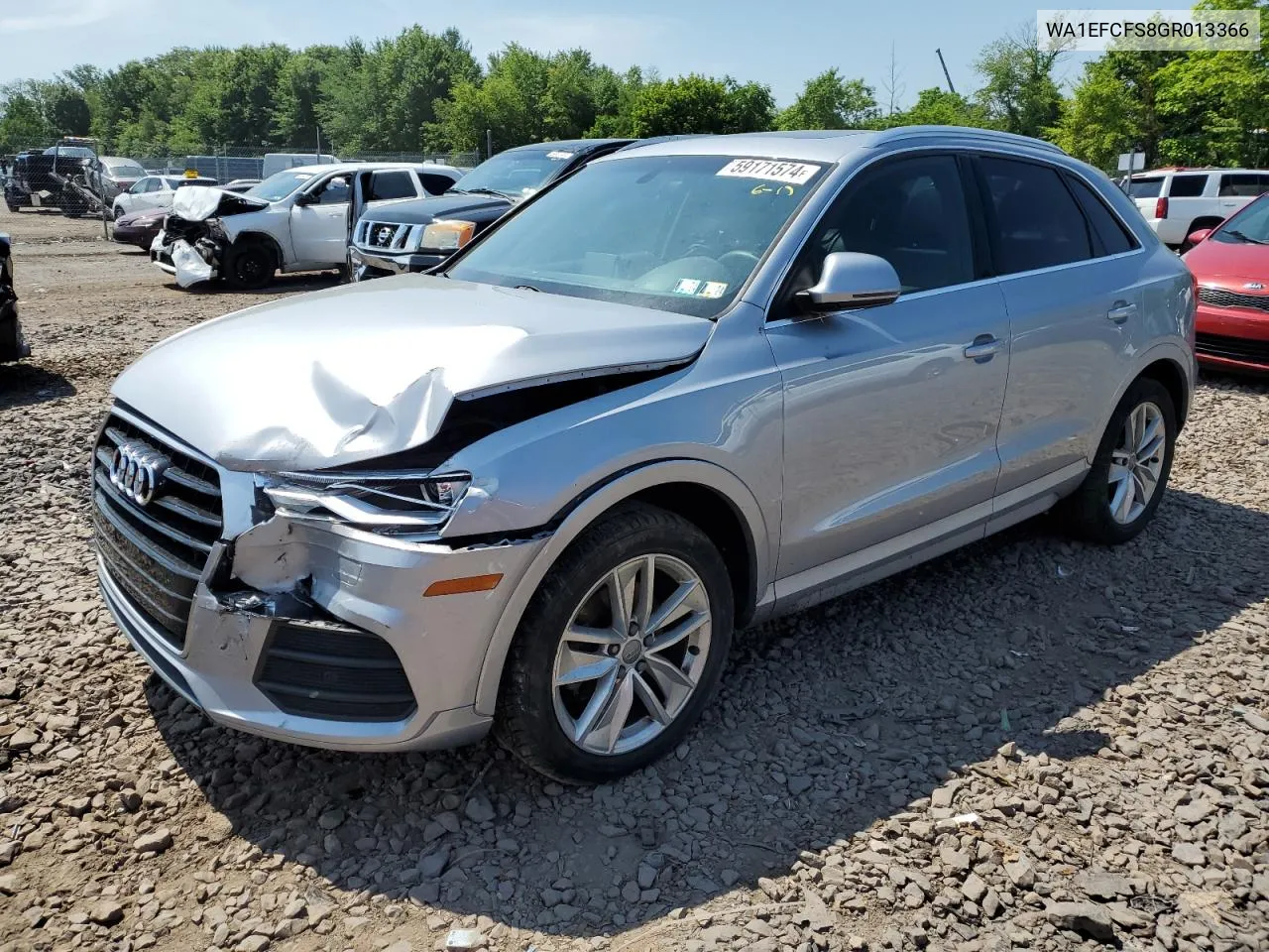 2016 Audi Q3 Premium Plus VIN: WA1EFCFS8GR013366 Lot: 59171574