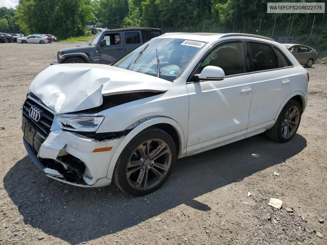 2016 Audi Q3 Premium Plus VIN: WA1EFCFS2GR022175 Lot: 60400004