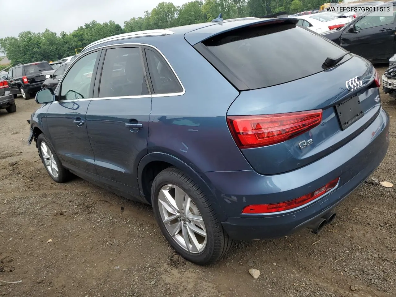 2016 Audi Q3 Premium Plus VIN: WA1EFCFS7GR011513 Lot: 61368274