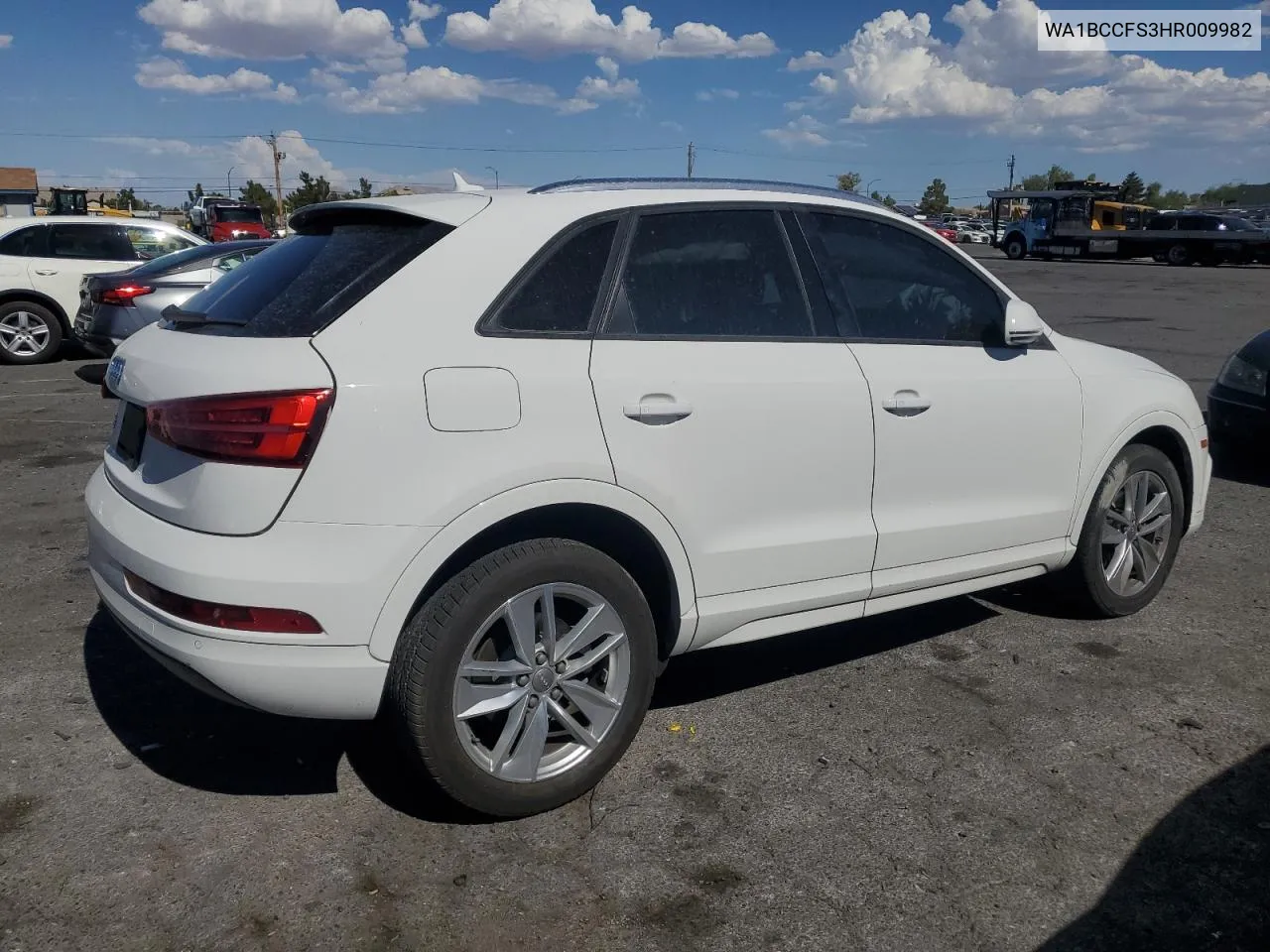 2017 Audi Q3 Premium VIN: WA1BCCFS3HR009982 Lot: 60733424