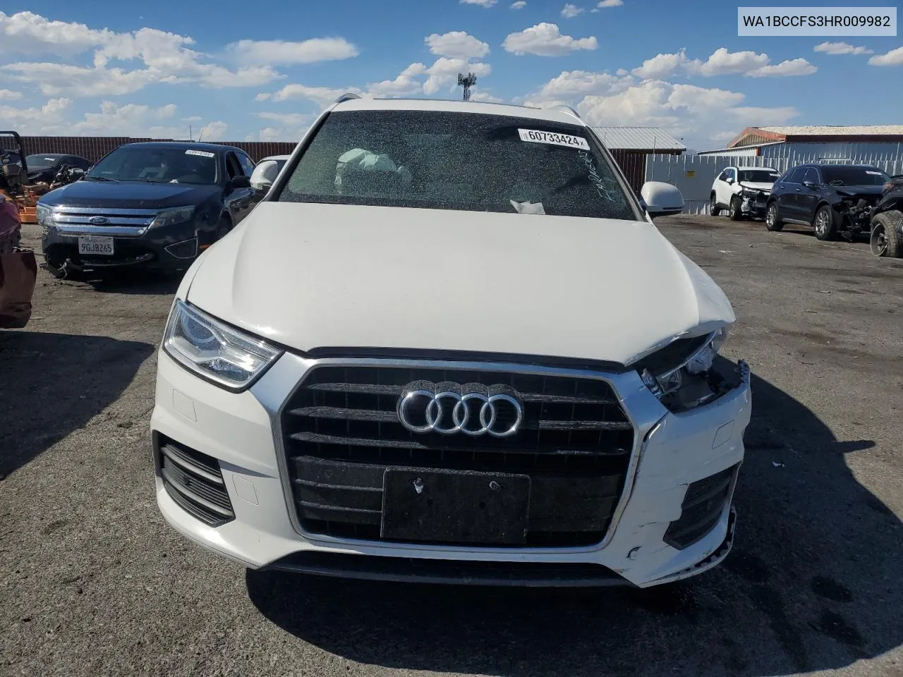 2017 Audi Q3 Premium VIN: WA1BCCFS3HR009982 Lot: 60733424