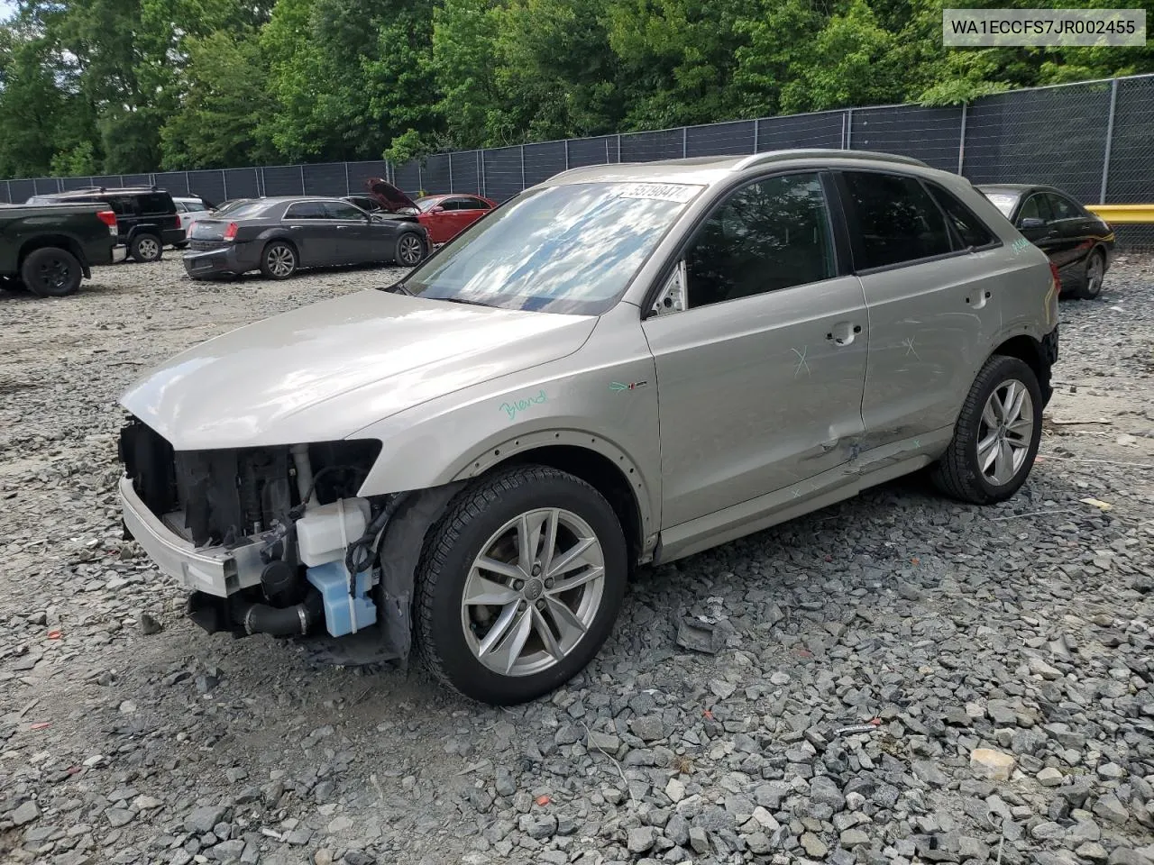 2018 Audi Q3 Premium VIN: WA1ECCFS7JR002455 Lot: 55798474