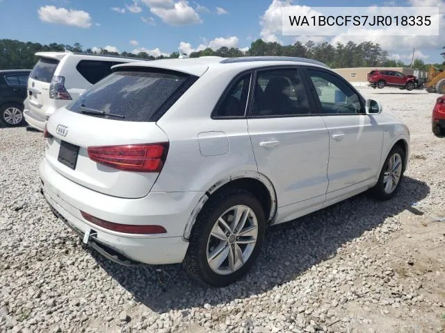 2018 Audi Q3 Premium VIN: WA1BCCFS7JR018335 Lot: 56917334