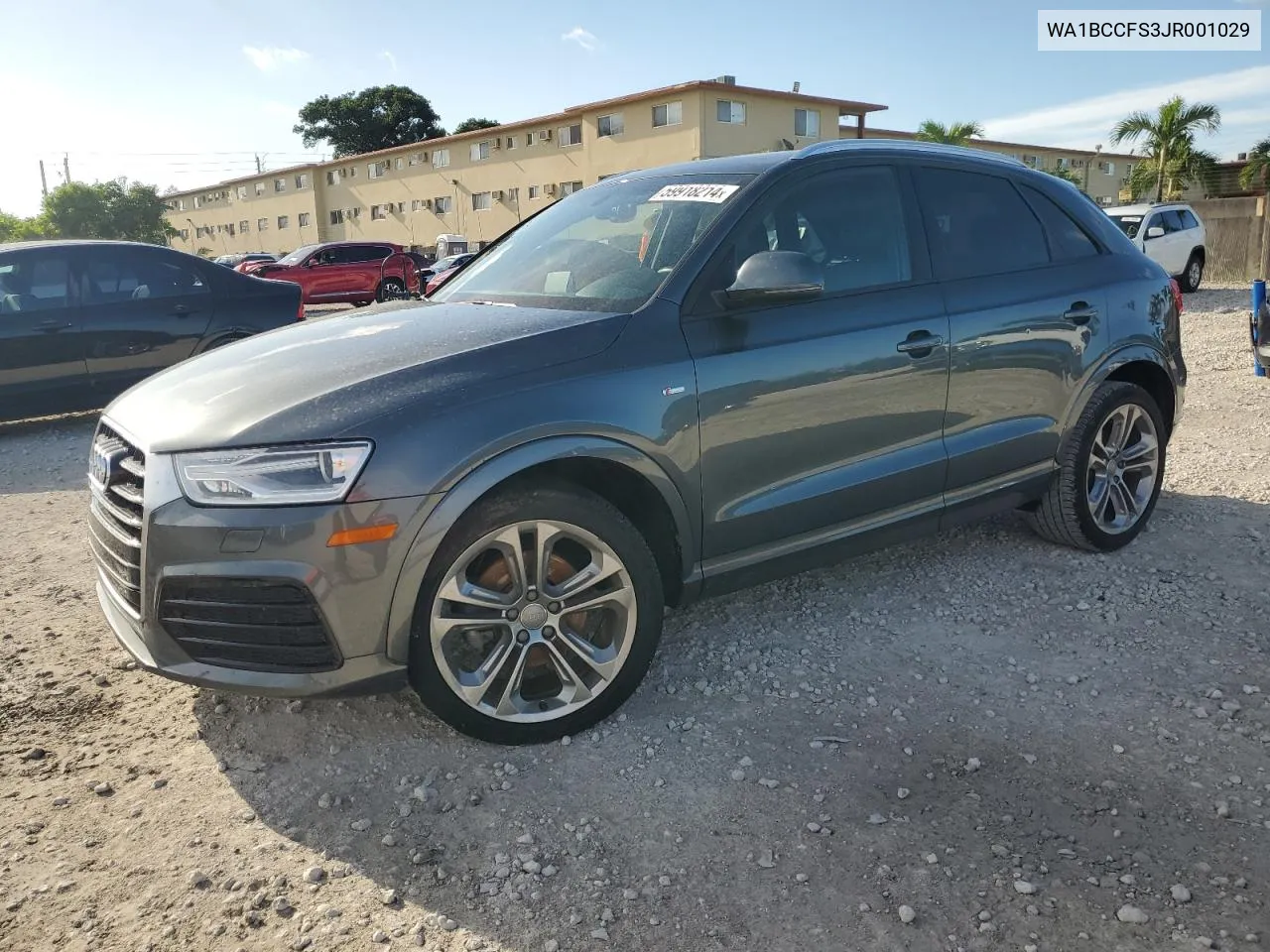 2018 Audi Q3 Premium VIN: WA1BCCFS3JR001029 Lot: 59918214