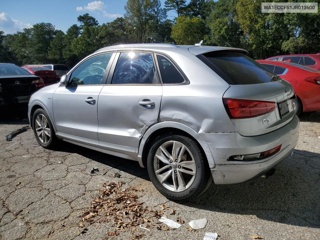 2018 Audi Q3 Premium VIN: WA1ECCFS1JR013600 Lot: 72494064