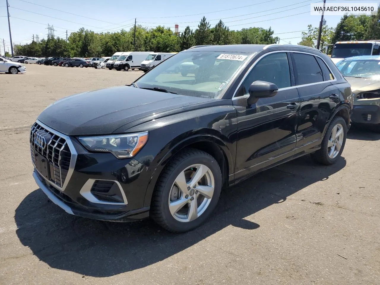 2020 Audi Q3 Premium VIN: WA1AECF36L1045610 Lot: 61870674