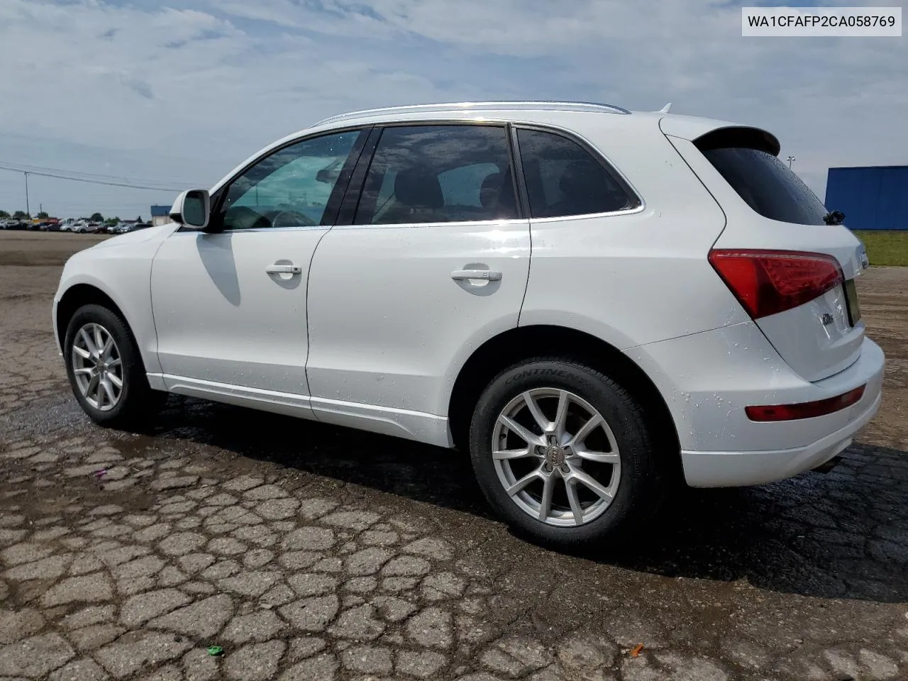 2012 Audi Q5 Premium VIN: WA1CFAFP2CA058769 Lot: 61843034