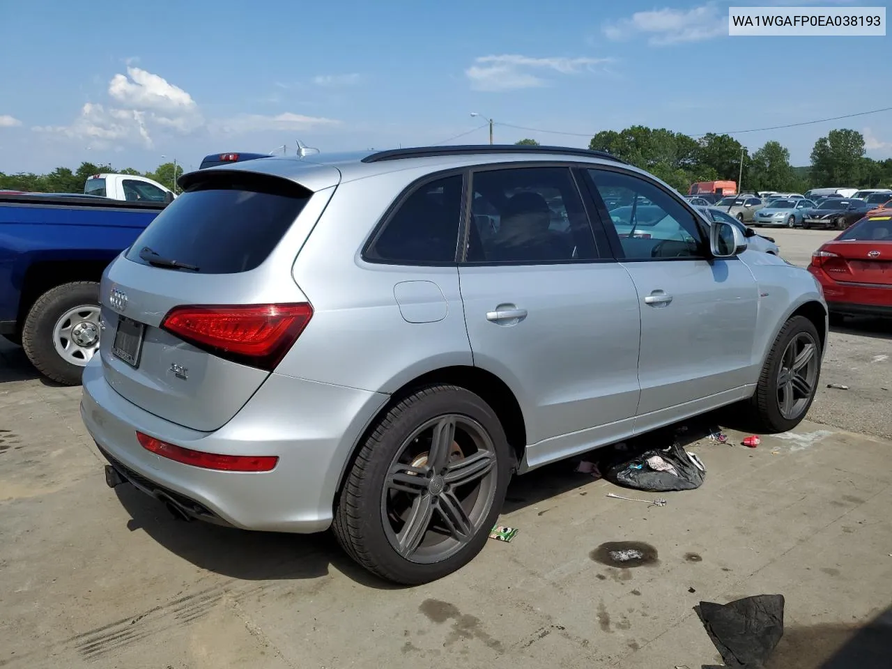 2014 Audi Q5 Prestige VIN: WA1WGAFP0EA038193 Lot: 61719394