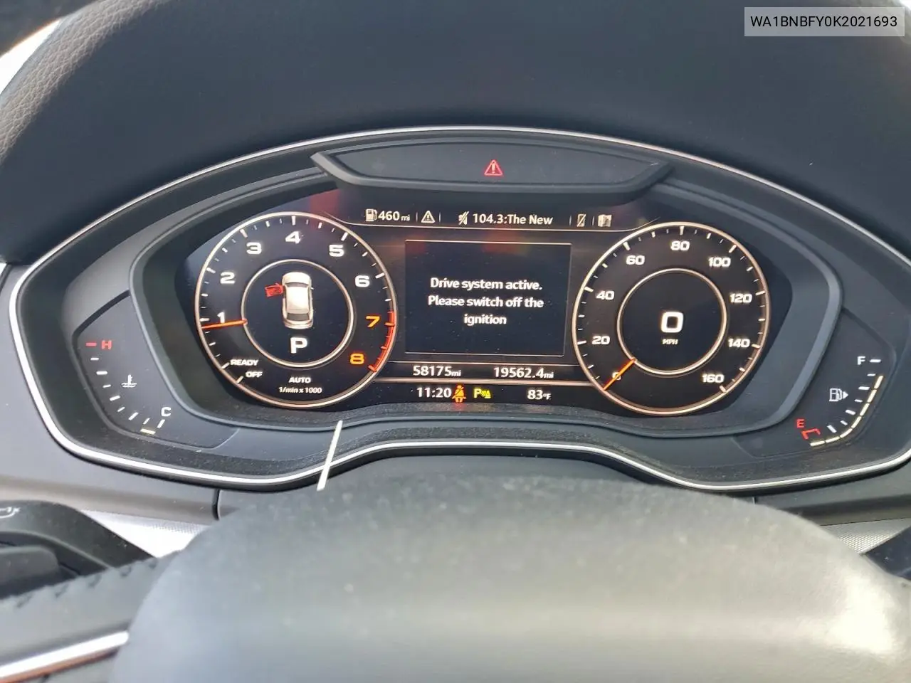 WA1BNBFY0K2021693 2019 Audi Q5 Premium Plus