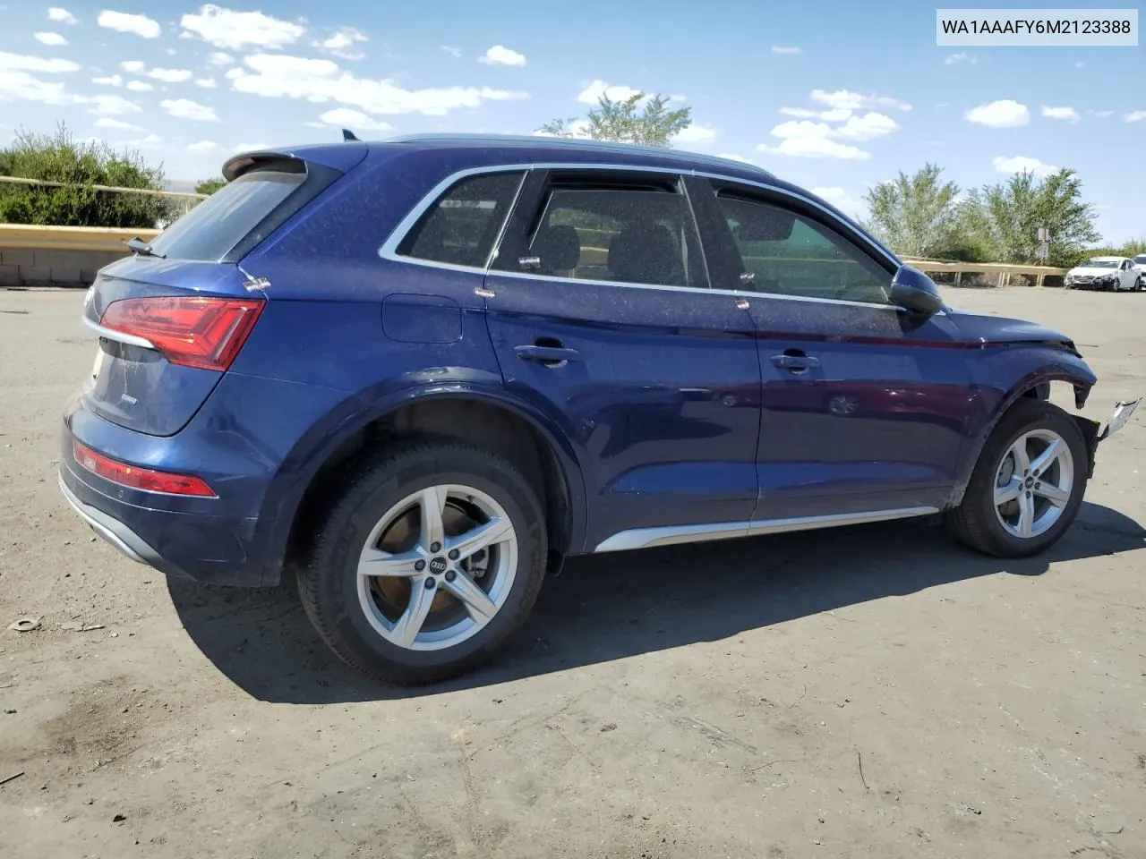 2021 Audi Q5 Premium VIN: WA1AAAFY6M2123388 Lot: 70427734