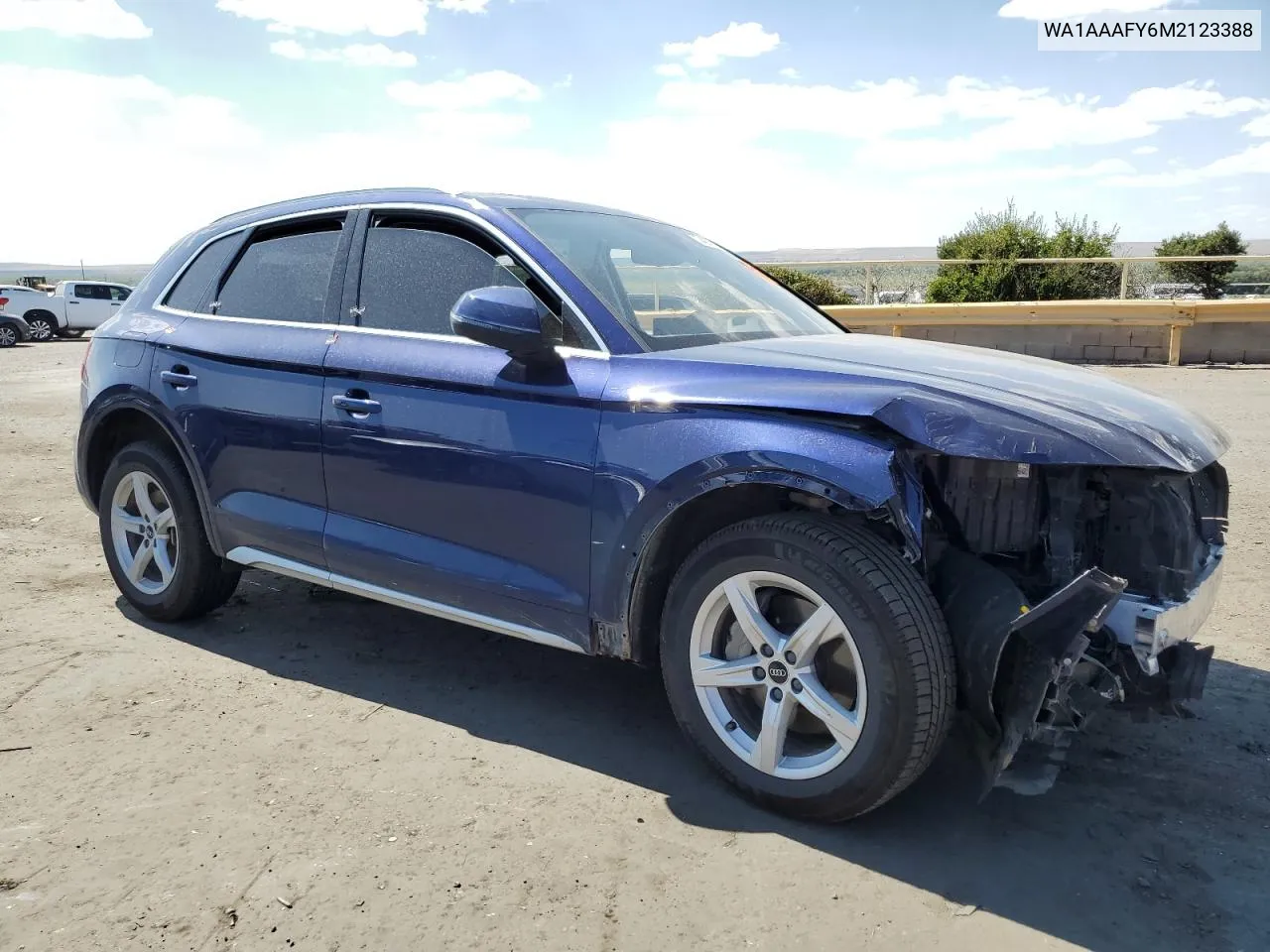 2021 Audi Q5 Premium VIN: WA1AAAFY6M2123388 Lot: 70427734