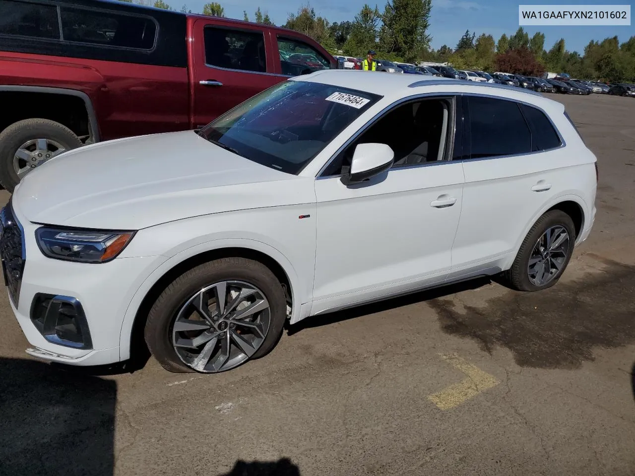 2022 Audi Q5 Premium 45 VIN: WA1GAAFYXN2101602 Lot: 71676464