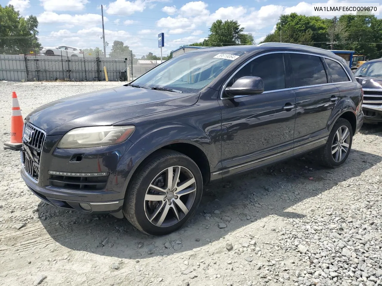 2012 Audi Q7 Premium Plus VIN: WA1LMAFE6CD009870 Lot: 59619064