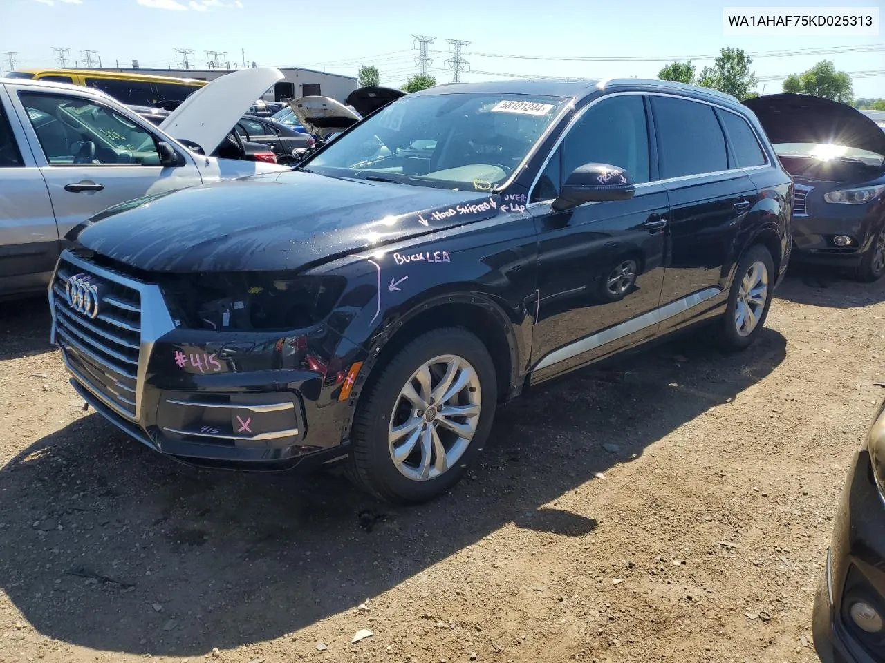 2019 Audi Q7 Premium VIN: WA1AHAF75KD025313 Lot: 58101244