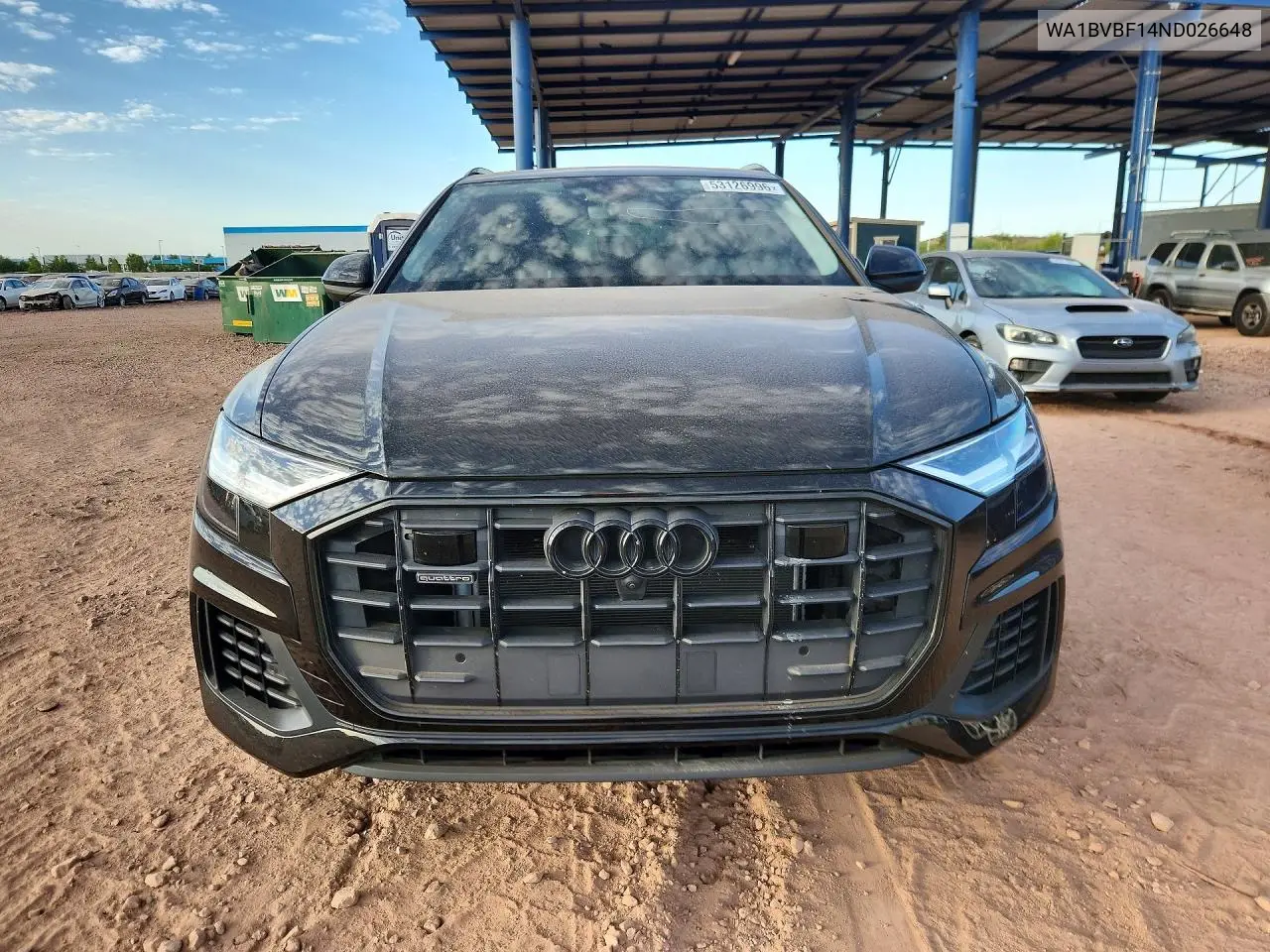 2022 Audi Q8 Premium Plus VIN: WA1BVBF14ND026648 Lot: 53126996