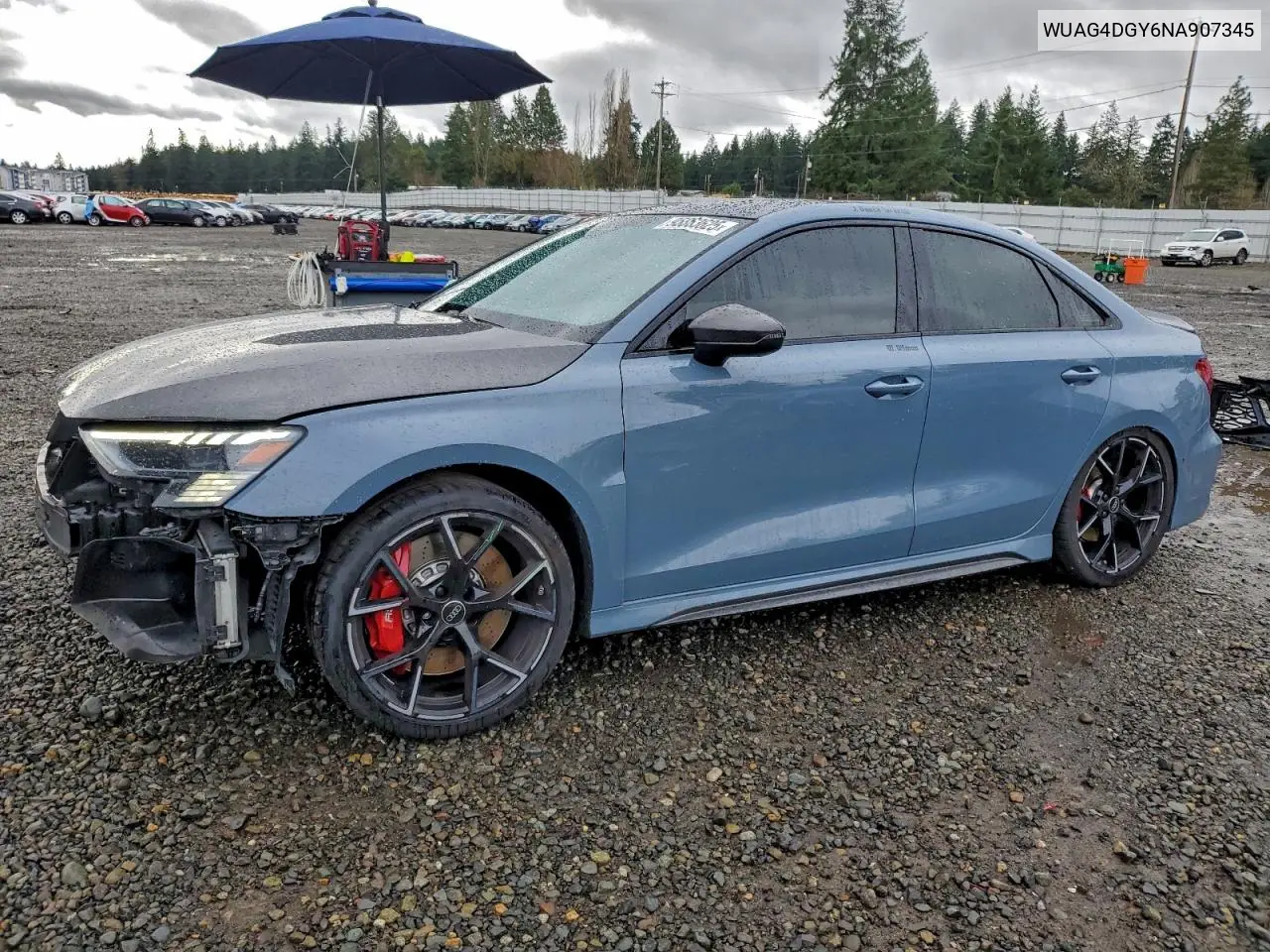 WUAG4DGY6NA907345 2022 Audi Rs3