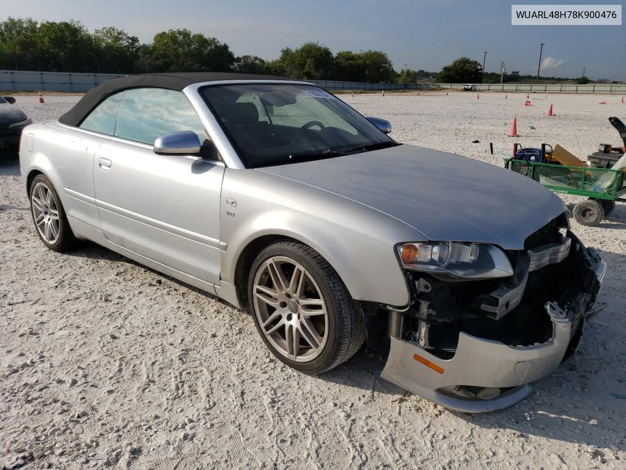 WUARL48H78K900476 2008 Audi S4 Quattro Cabriolet