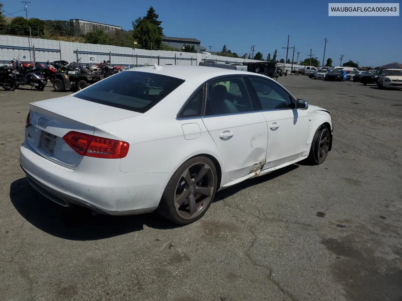 WAUBGAFL6CA006943 2012 Audi S4 Premium Plus