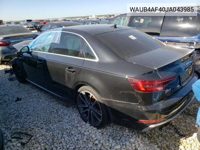 2018 Audi S4 Premium Plus VIN: WAUB4AF40JA043985 Lot: 62754744