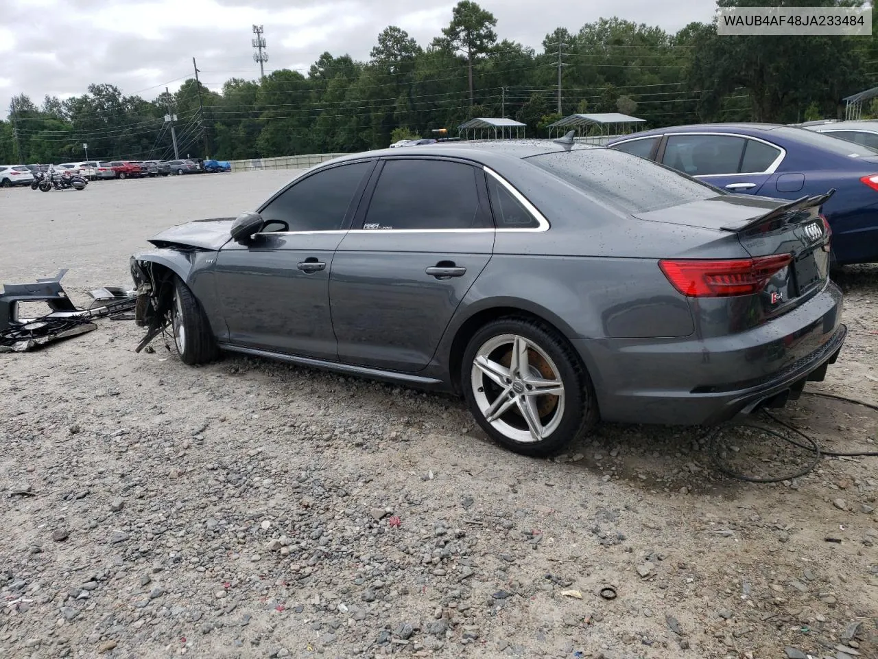 WAUB4AF48JA233484 2018 Audi S4 Premium Plus