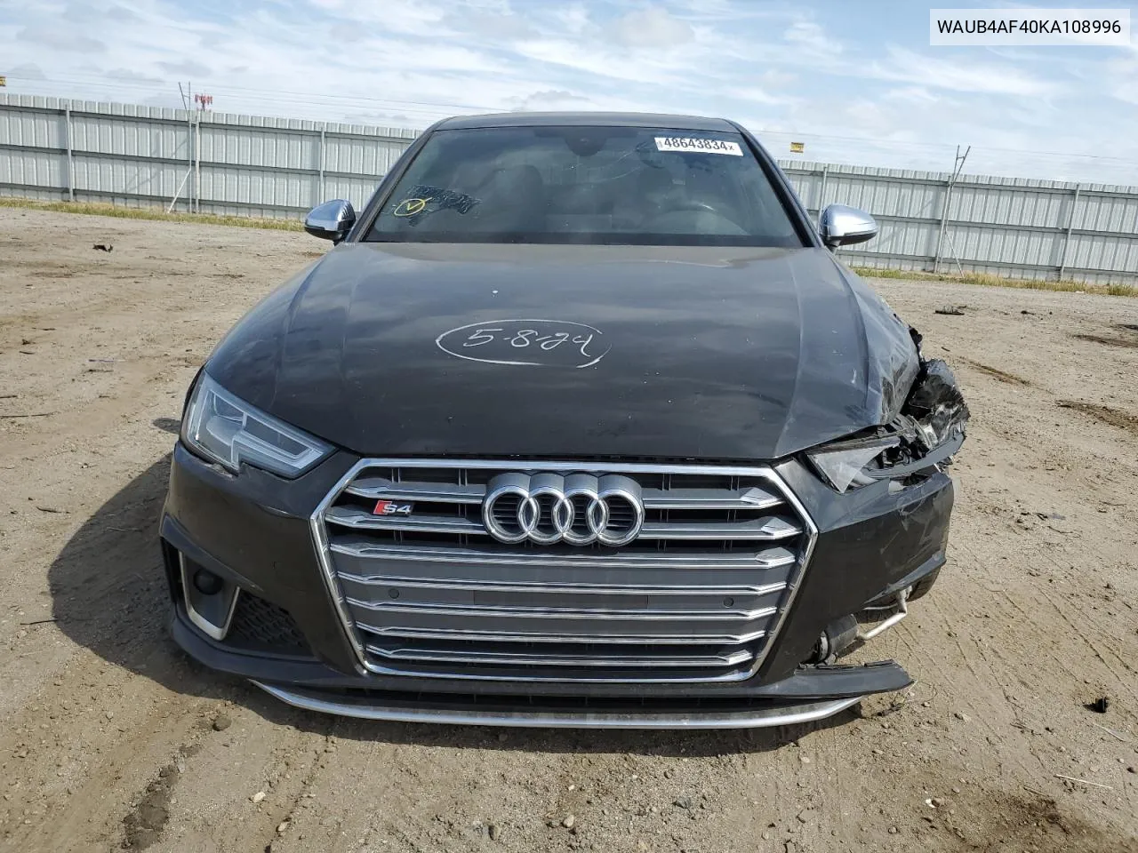 2019 Audi S4 Premium Plus VIN: WAUB4AF40KA108996 Lot: 48643834