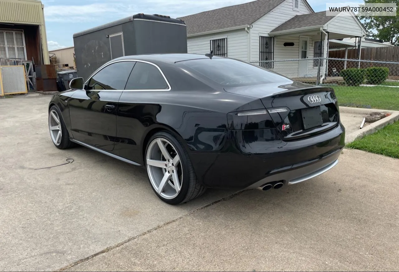 2009 Audi S5 Quattro VIN: WAURV78T59A000452 Lot: 63823594