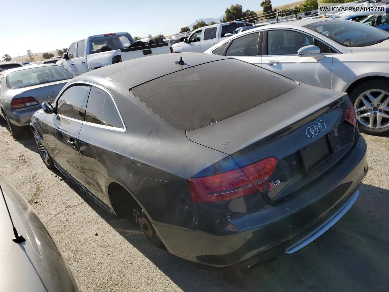 WAUCVAFRXBA049758 2011 Audi S5 Premium Plus