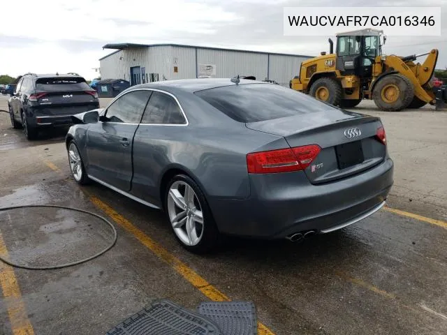 2012 Audi S5 Premium Plus VIN: WAUCVAFR7CA016346 Lot: 55022894