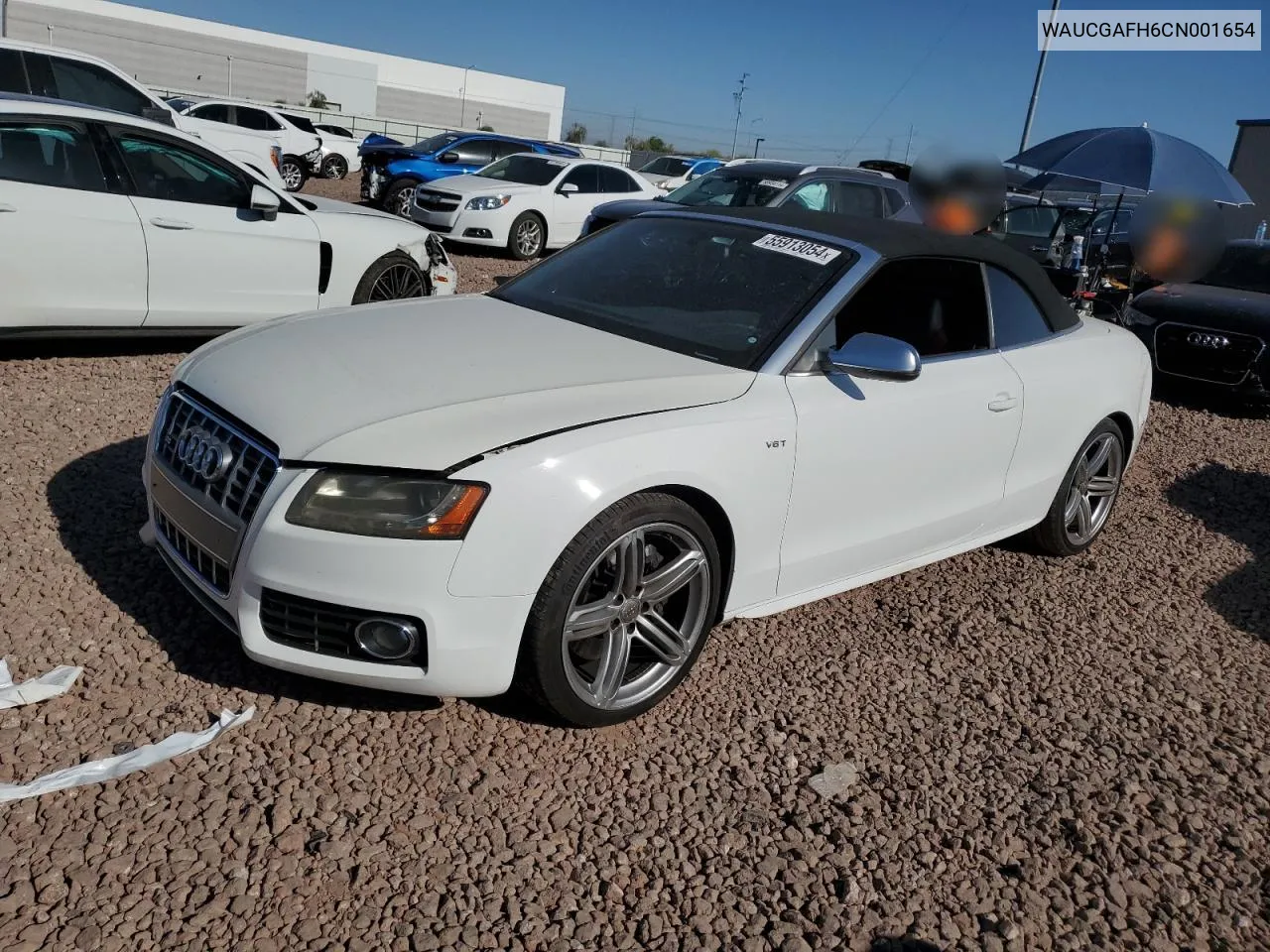 2012 Audi S5 Premium Plus VIN: WAUCGAFH6CN001654 Lot: 55913054