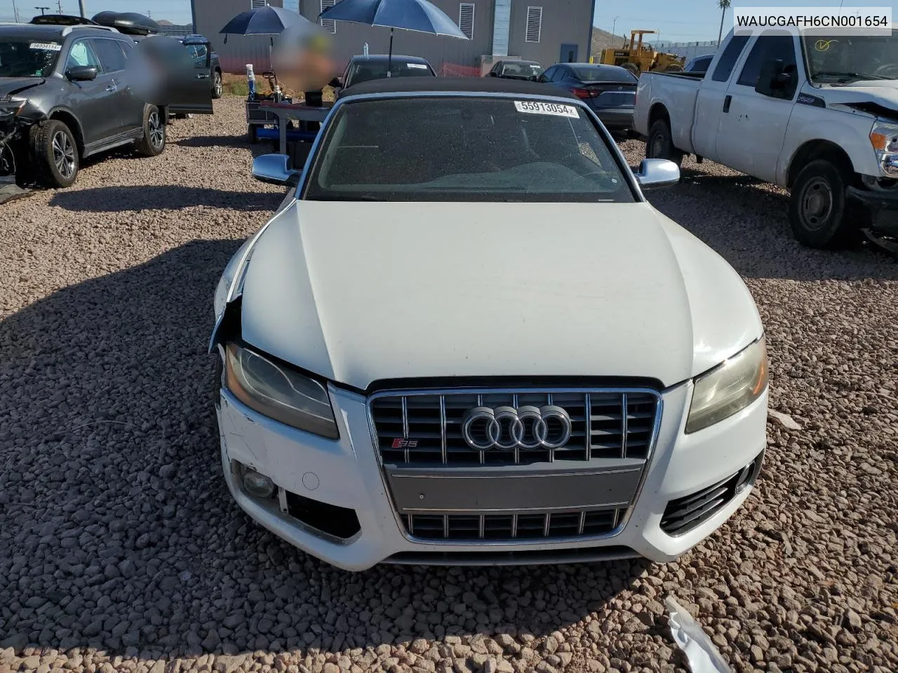 2012 Audi S5 Premium Plus VIN: WAUCGAFH6CN001654 Lot: 55913054