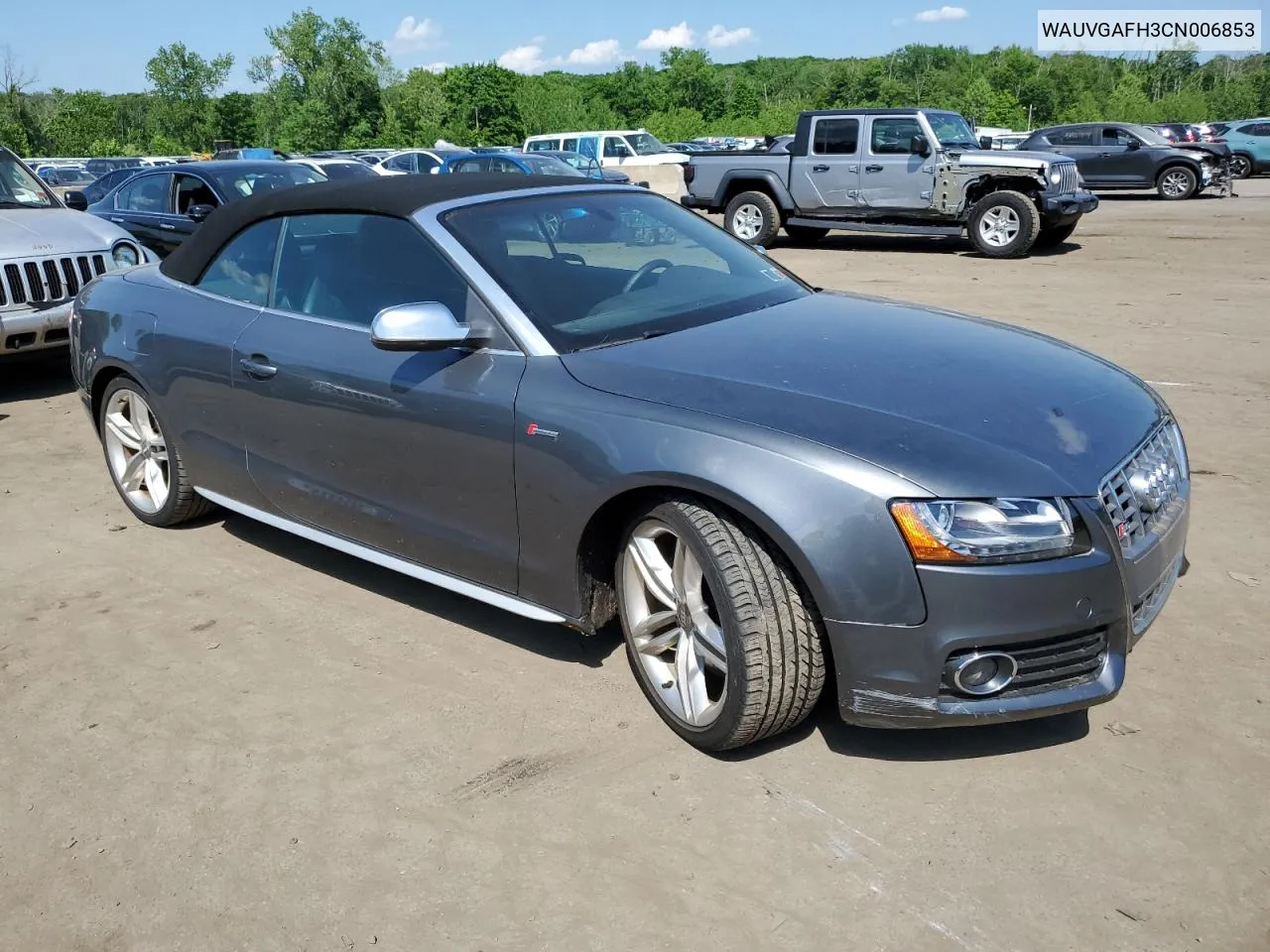 2012 Audi S5 Prestige VIN: WAUVGAFH3CN006853 Lot: 56097334