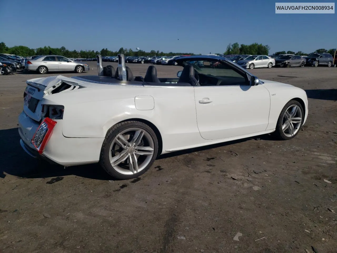 2012 Audi S5 Prestige VIN: WAUVGAFH2CN008934 Lot: 56857884