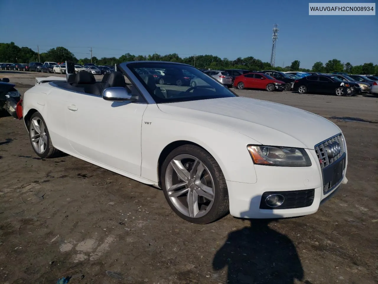 2012 Audi S5 Prestige VIN: WAUVGAFH2CN008934 Lot: 56857884