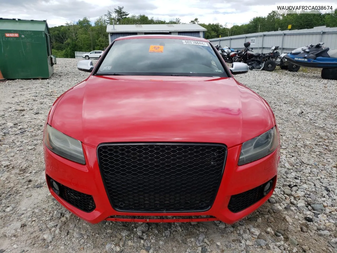 2012 Audi S5 Premium Plus VIN: WAUCVAFR2CA038674 Lot: 60216844