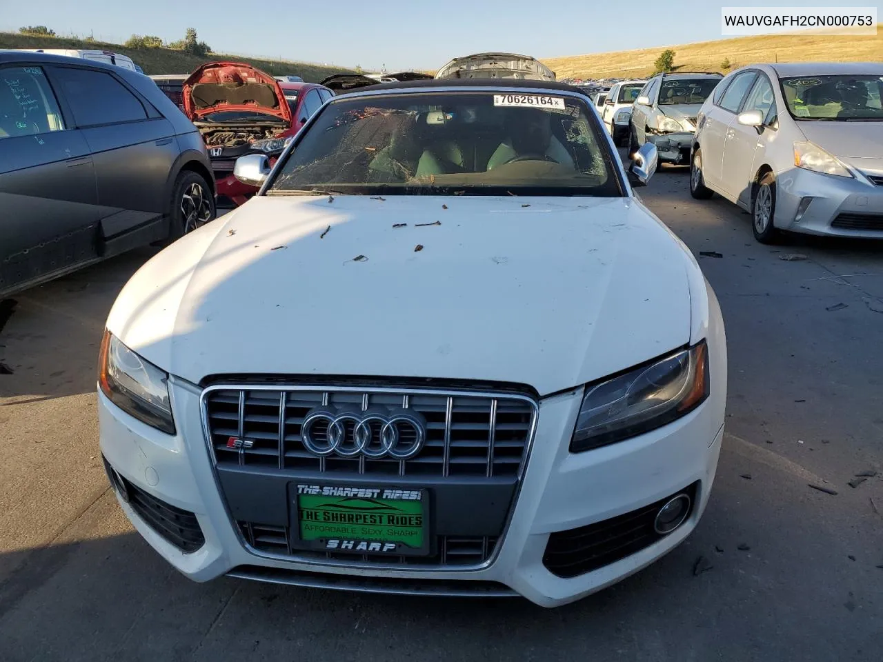 WAUVGAFH2CN000753 2012 Audi S5 Prestige