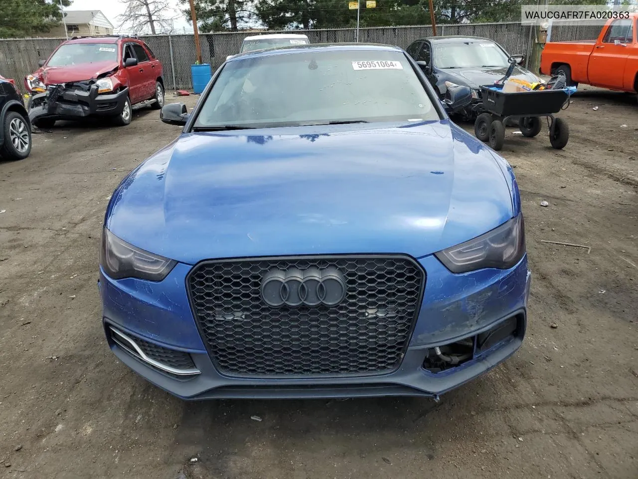 2015 Audi S5 Premium Plus VIN: WAUCGAFR7FA020363 Lot: 56951064