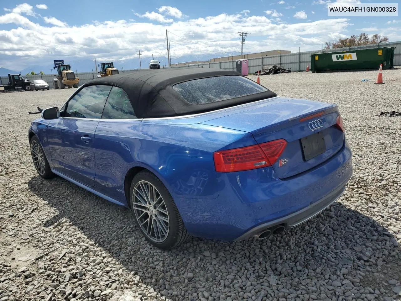 2016 Audi S5 Premium Plus VIN: WAUC4AFH1GN000328 Lot: 55071974