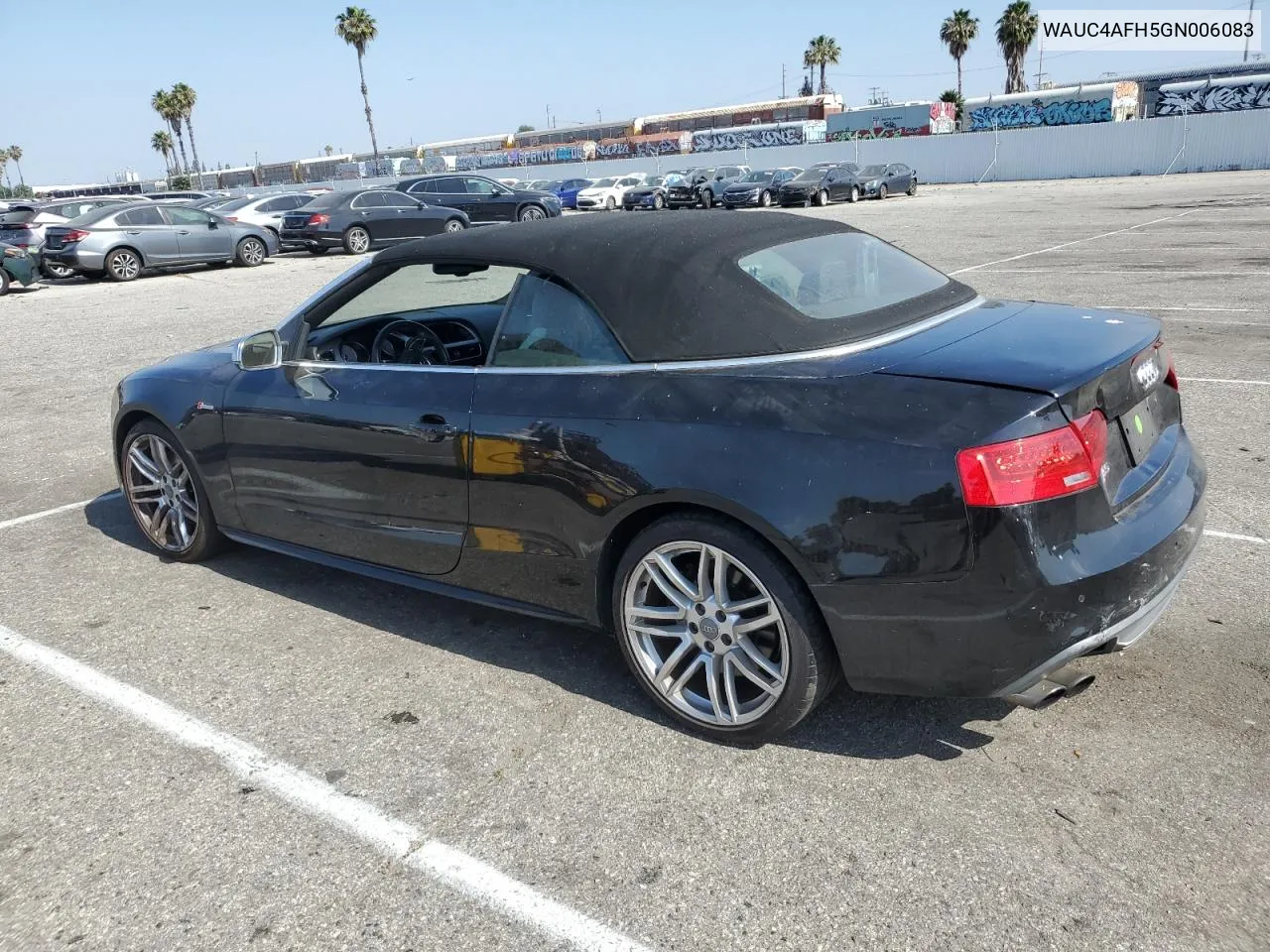 2016 Audi S5 Premium Plus VIN: WAUC4AFH5GN006083 Lot: 58979374