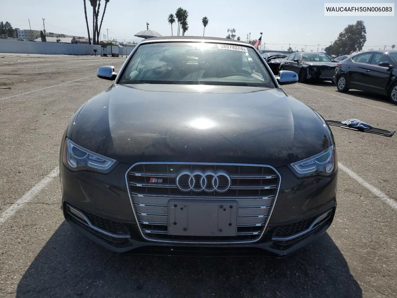 2016 Audi S5 Premium Plus VIN: WAUC4AFH5GN006083 Lot: 58979374