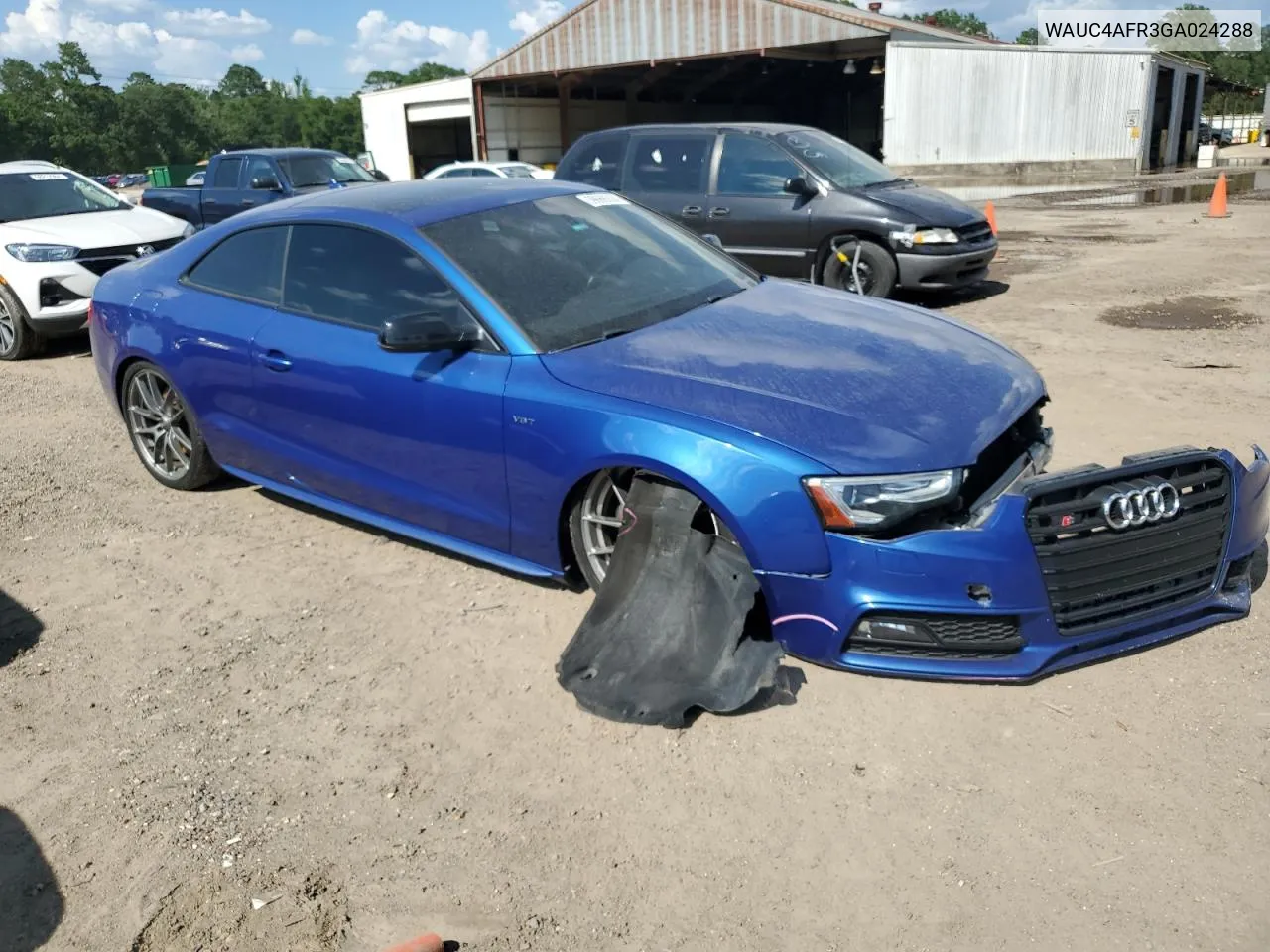 2016 Audi S5 Premium Plus VIN: WAUC4AFR3GA024288 Lot: 59666334